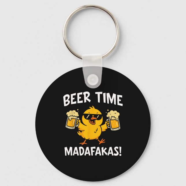 Chaveiro Beer Time Madafakas Funny Meme Duck With Beer Chic (Frente)