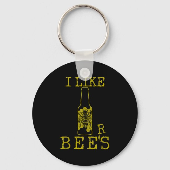 Chaveiro Bees &amp; Beer - Funny Quote Beekeeng Beekeeper G (Frente)