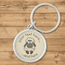 Chaveiro Beige de Cartoon de Ovelha