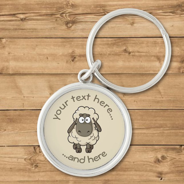 Chaveiro Beige de Cartoon de Ovelha (Criador carregado)