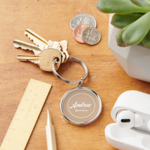 Chaveiro Beige Personalizado Melhor Homem De Casamento