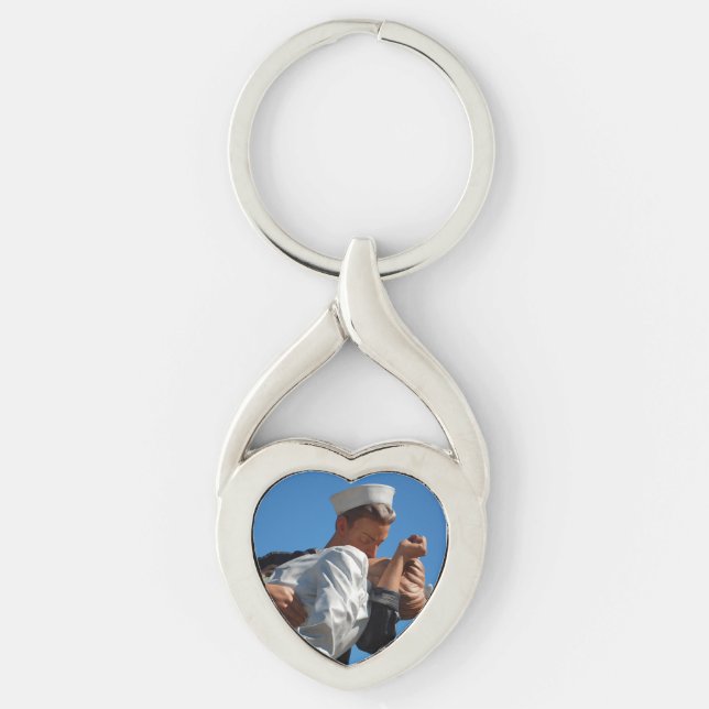 Chaveiro Beijar foto do marinheiro e enfermeira (Frente)