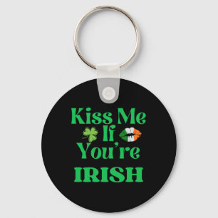 Chaveiro Beije-me Se Você É Irlandês Divertido Dia de São P