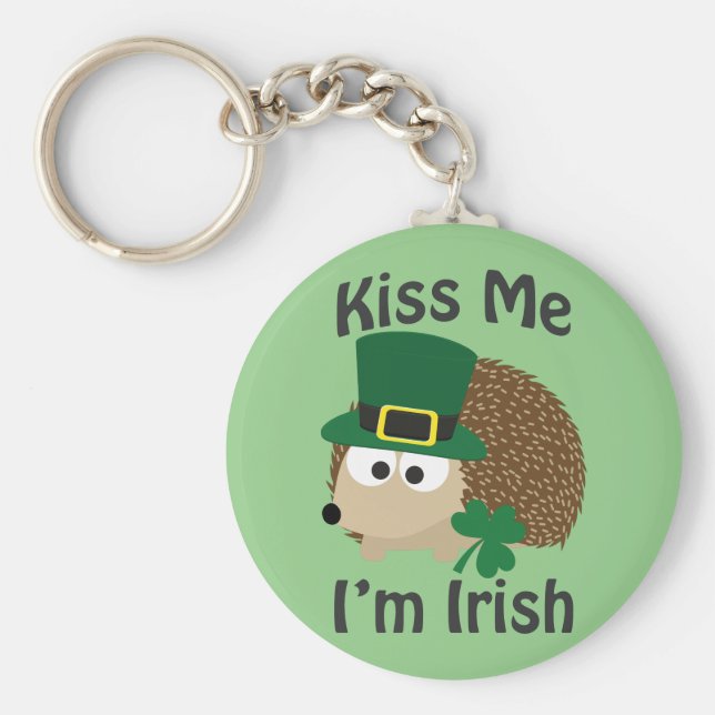 Chaveiro Beije-me Sou Irlandês Hedgehog (Frente)