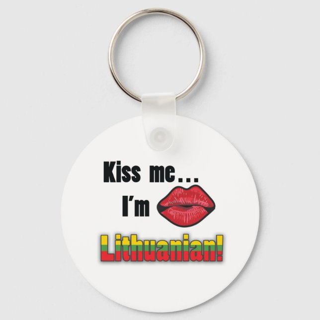 Chaveiro Beije-me, sou lituano (Frente)