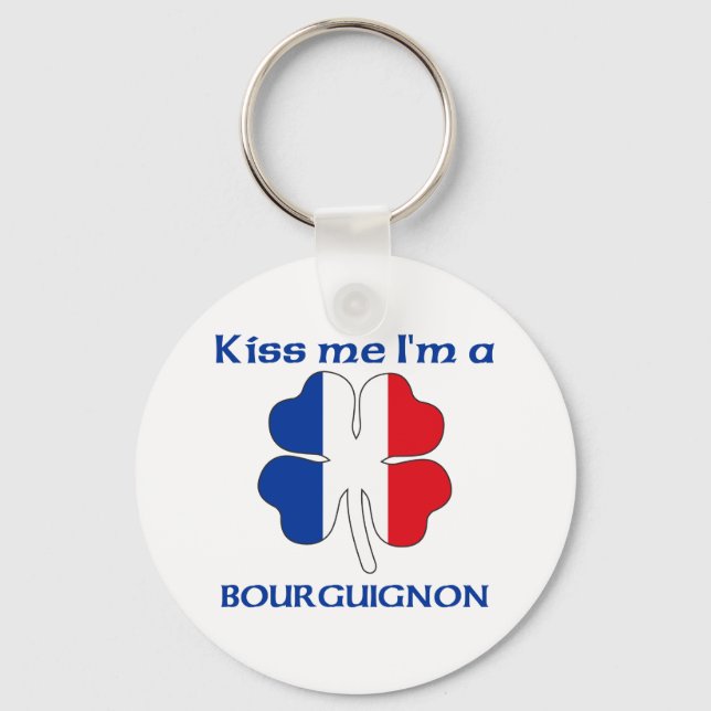Chaveiro Beijo francês personalizado Sou Bourguignon (Frente)