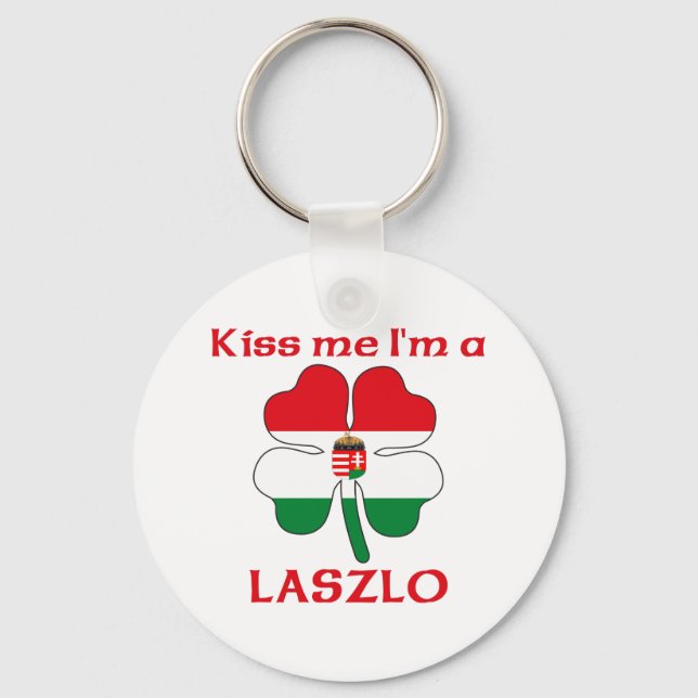 Chaveiro Beijo Húngaro Personalizado Eu sou Laszlo (Frente)
