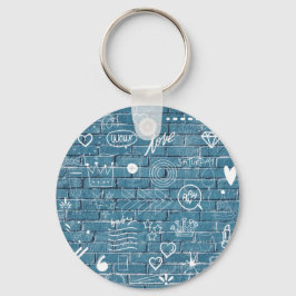 Chaveiro Bela arte de Grafite na Caligrafia Verde da Parede