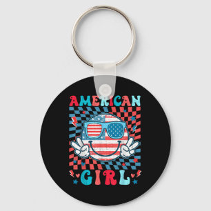 Chaveiro Bela bandeira dos Estados Unidos Enfrenta Garota M