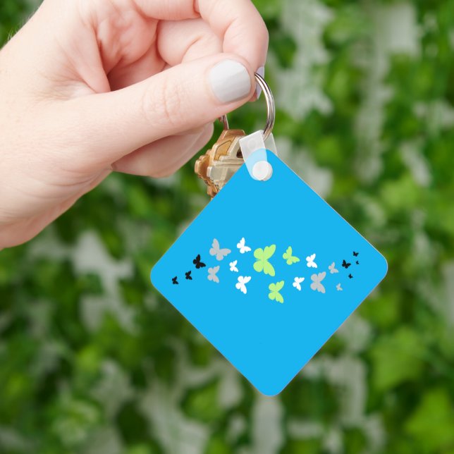 Chaveiro Bela Borboleta Agender Pride (Mão)