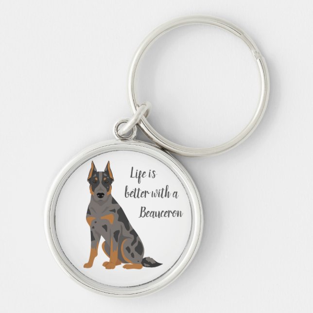 Chaveiro Bela. Cão pastor francês do short (Frente)