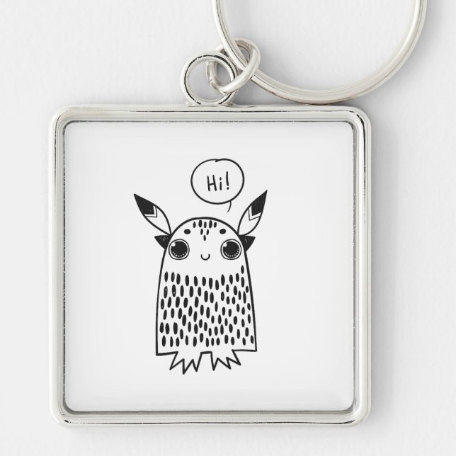 Chaveiro Bela caricatura de monstro (Frente)