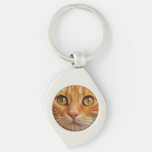 Chaveiro Bela foto personalizada de gato (Frente)