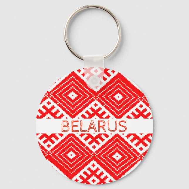 Chaveiro Belarus Беларуcь Padrão Popular Pulseira de Chaves (Frente)