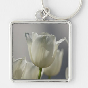 Chaveiro Belas Tulipas Brancas de Primavera