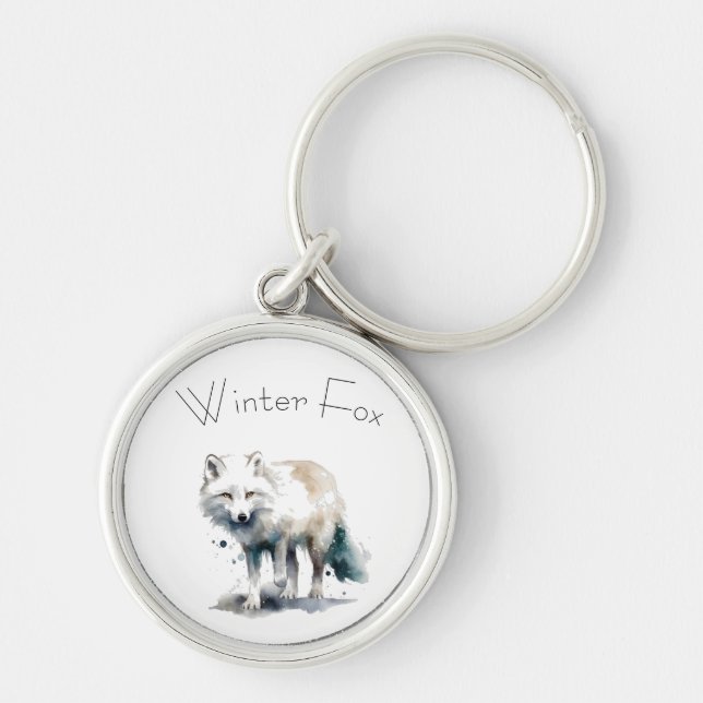 Chaveiro Beleza Árctica: Costume da Fox de inverno (Frente)