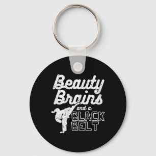 Chaveiro Beleza Cérebro Negra Menina Ponytail Kick Taekwo