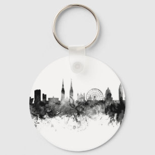 Chaveiro Belfast Norte Irlanda Skyline Black White