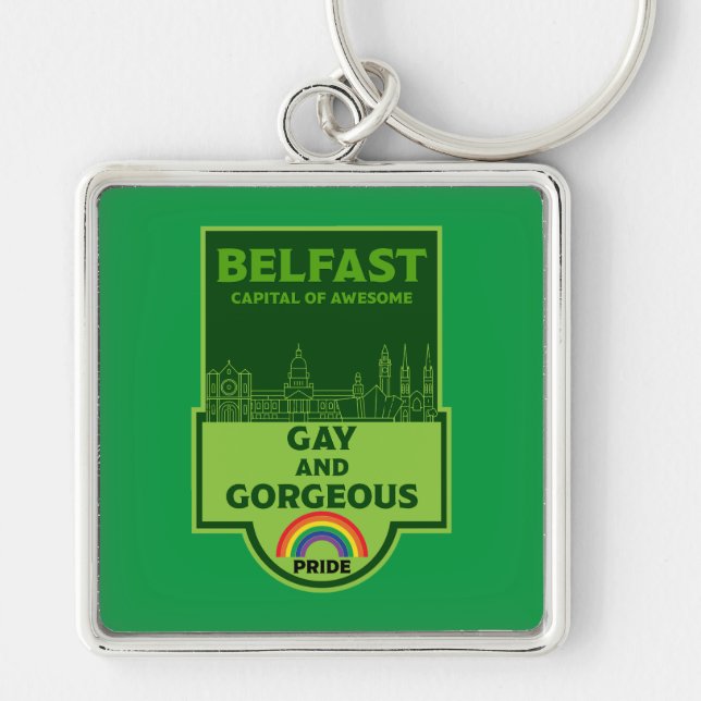 Chaveiro Belfast Orgulho gay - Brighton Ireland LGBT - (Frente)