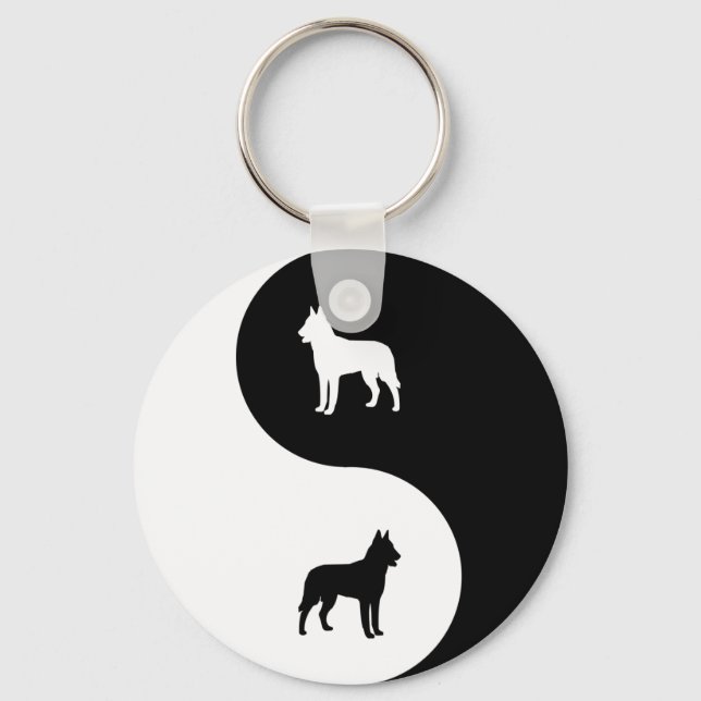 Chaveiro Belga Malinois Yin Yang (Frente)