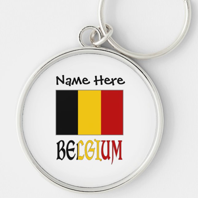 Chaveiro Bélgica Bandeira Personalizada (Frente)