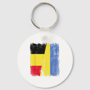 Chaveiro Bélgica Ucrânia Meia Bandeira Herança Belga Ucrani