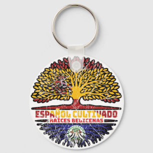 Chaveiro Belize Espanha Belizean - Bandeira das Raízes da Á
