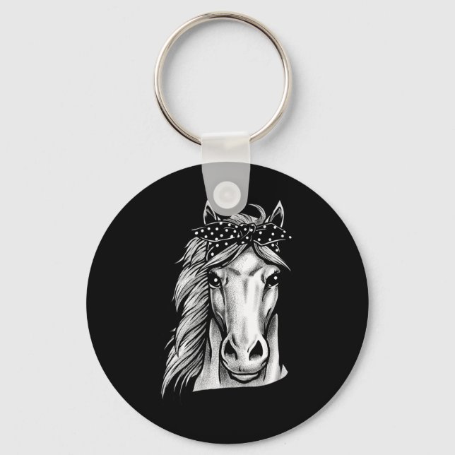 Chaveiro Belo Cavalo Com Bandana Bolinhas Bonita - Mão (Frente)