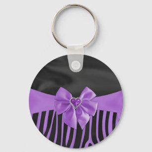 Chaveiro Belo chic elegante tecido de seda zebra