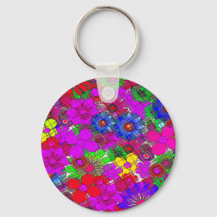 Chaveiro Belo Colorir Incrível Design de Padrão Floral