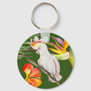 Chaveiro Belo desenho de papagaio de aquarela