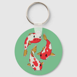 Chaveiro Belo Design de Cartoon Koi Fishes