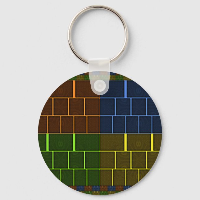 Chaveiro Belo Design Geométrico de Cores de Arco-íris Incrí (Frente)