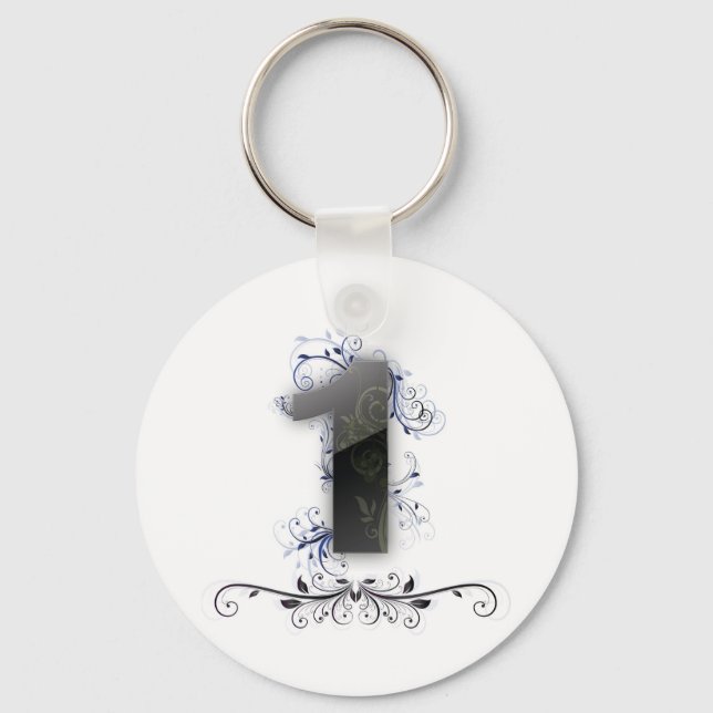 Chaveiro Belo design para o número 1 (Frente)
