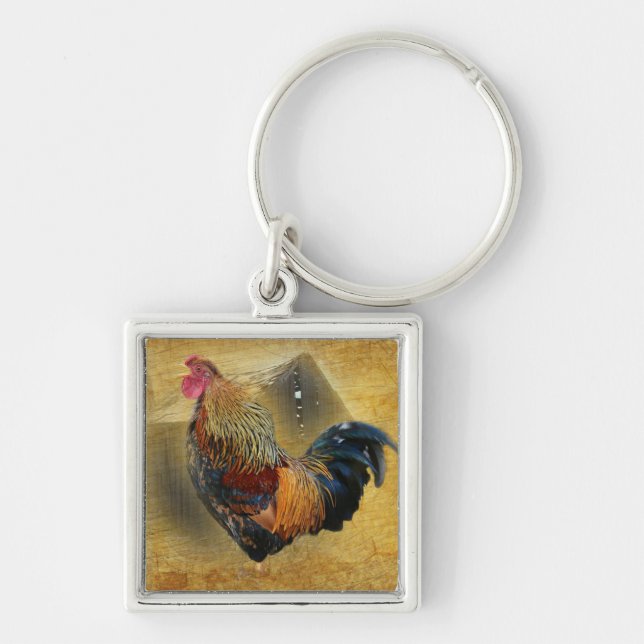 Chaveiro Belo galo e costeleta de frango de casca russa (Frente)