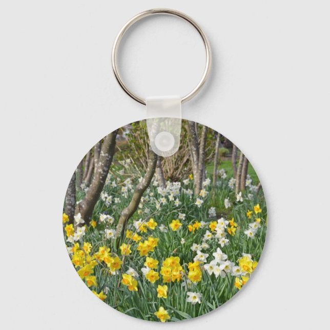 Chaveiro Belo jardim de primavera daffodilo (Frente)