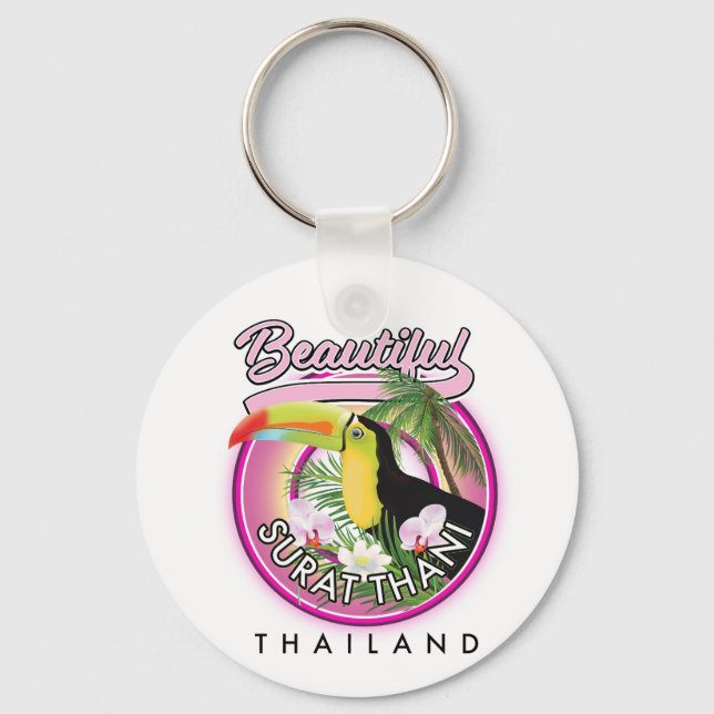 Chaveiro Belo logotipo de Surat Thani Tailândia (Frente)