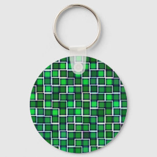 Chaveiro Belo padrão de Azulejo Abstrato em verde