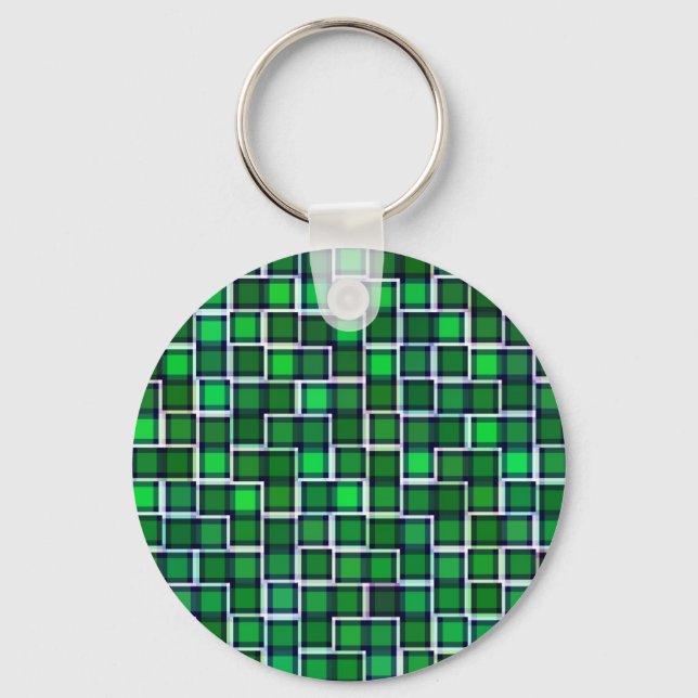 Chaveiro Belo padrão de Azulejo Abstrato em verde (Frente)