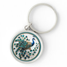 Belo Pavão Dourado Turquesa 