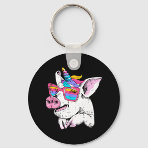 Chaveiro Belo Porco Belga Óculos de Corno Unicórnio Fazenda