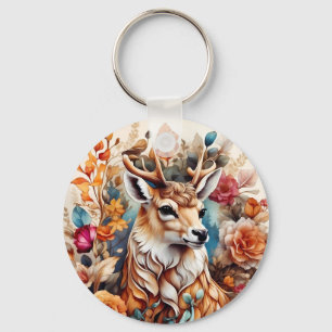 Chaveiro Belo Stag entre flores