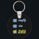 Chaveiro Belo Suéter Judeu e Malvado Chanukah Chanukah<br><div class="desc">Belo e malvado Judeu Ugly Hanukkah Suéter Chanukah Engraçado</div>