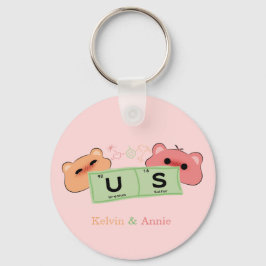 Chaveiro Belo Urso Apaixonado Por "Nós" Personalize O Chave