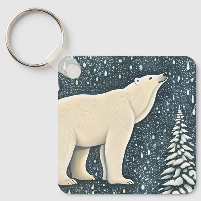 Chaveiro Belo Urso Polar Ártico (Frente)