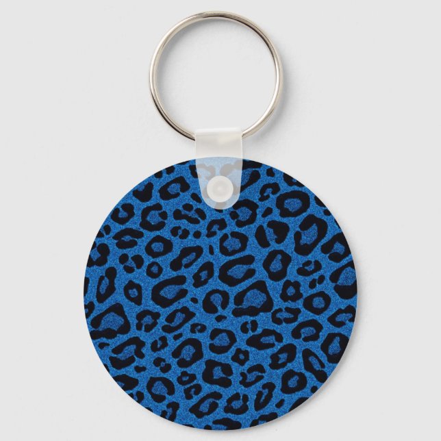 Chaveiro Belos efeitos legal da pele azul-leopardo (Frente)