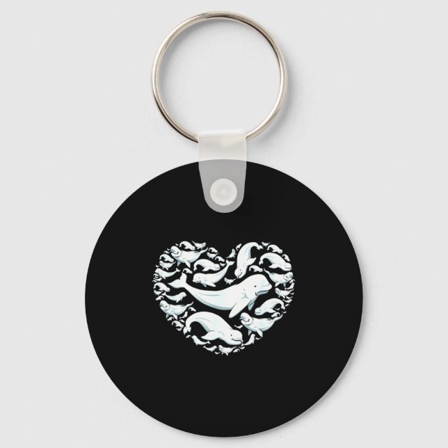 Chaveiro Beluga Whales Valentine Days For Kids Boy Girl Men (Frente)