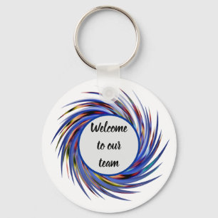 Chaveiro Bem-vindo ao nosso padrão espiral de equipe Novo