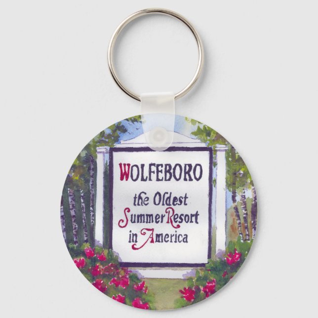 Chaveiro Bem-vindo ao Sinal de Wolfeboro NH (Frente)