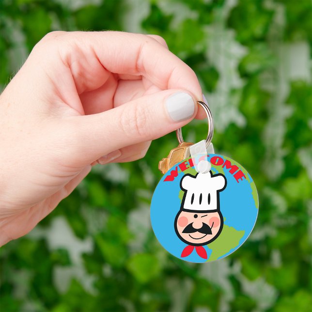 Chaveiro Bem-vindo Chef Cute Cartoon Cook (Criador carregado)
